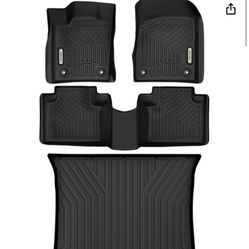 OEDRO Floor Mats Set for 2016-2021 Jeep Grand Cherokee / 2022 Jeep Grand Cherokee WK, Custom Fit Black TPE All Weather Front & Rear Row Trunk Liners C