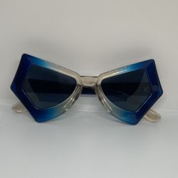 Blue Geometric Sunglasses 