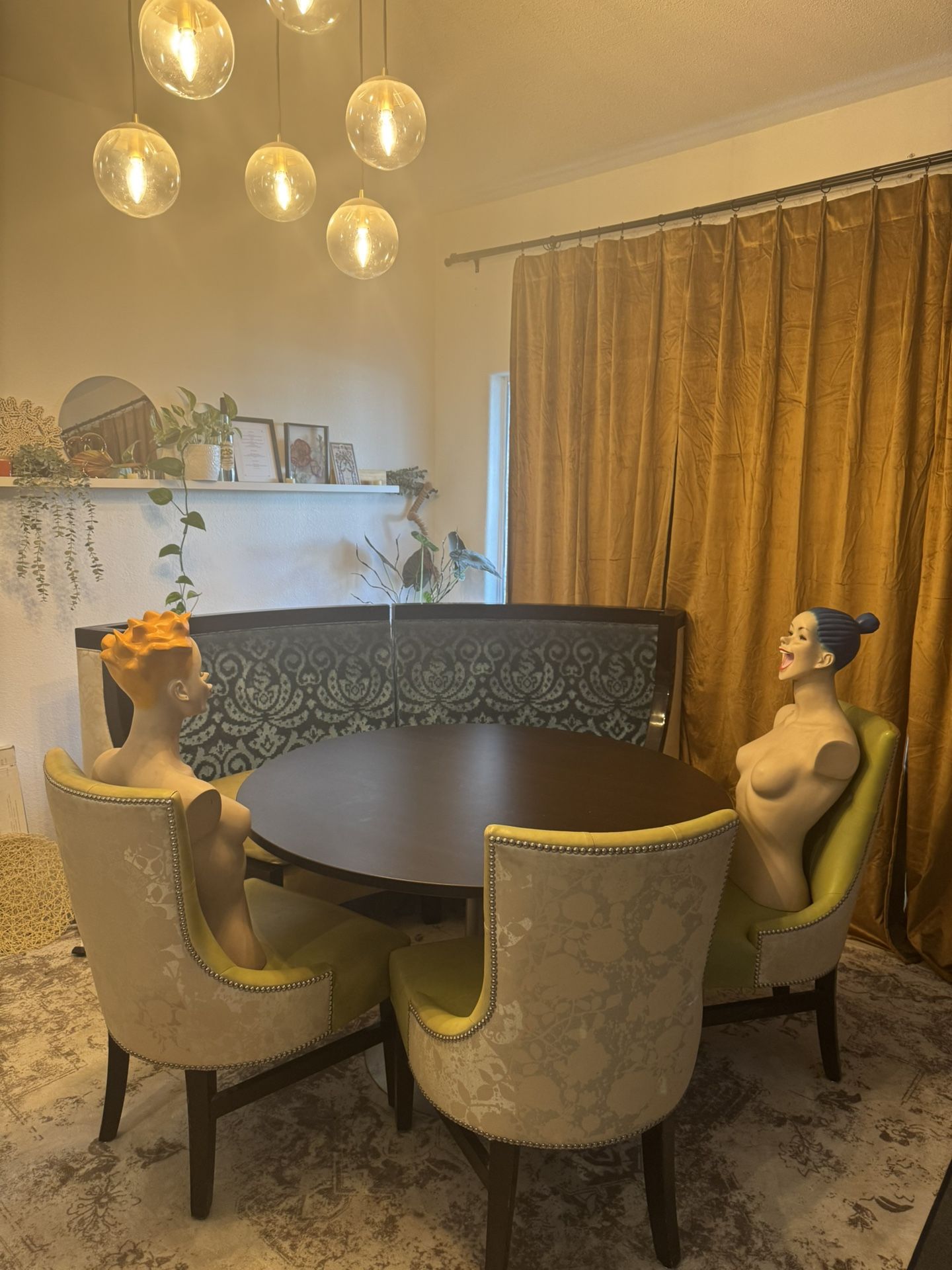 Restaurant Booth, Table And Matching Chairs