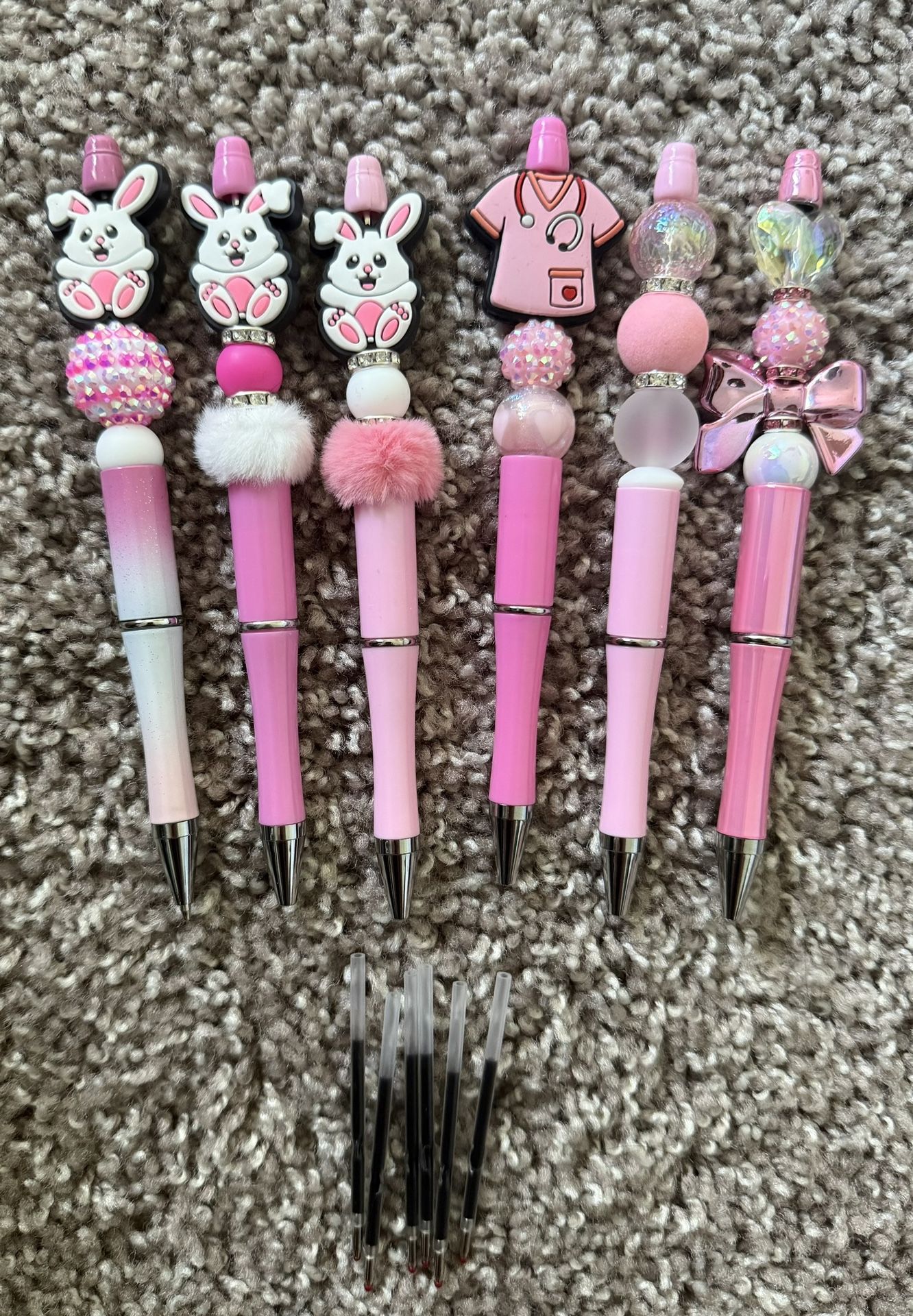 Pink Focal beaded pens
