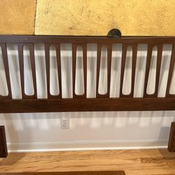 Mid Century Walnut Bedroom Set - Full/Queen Headboard, Lamps, Nightstand, Clock, And Art (prices per piece range from $249-$1995)