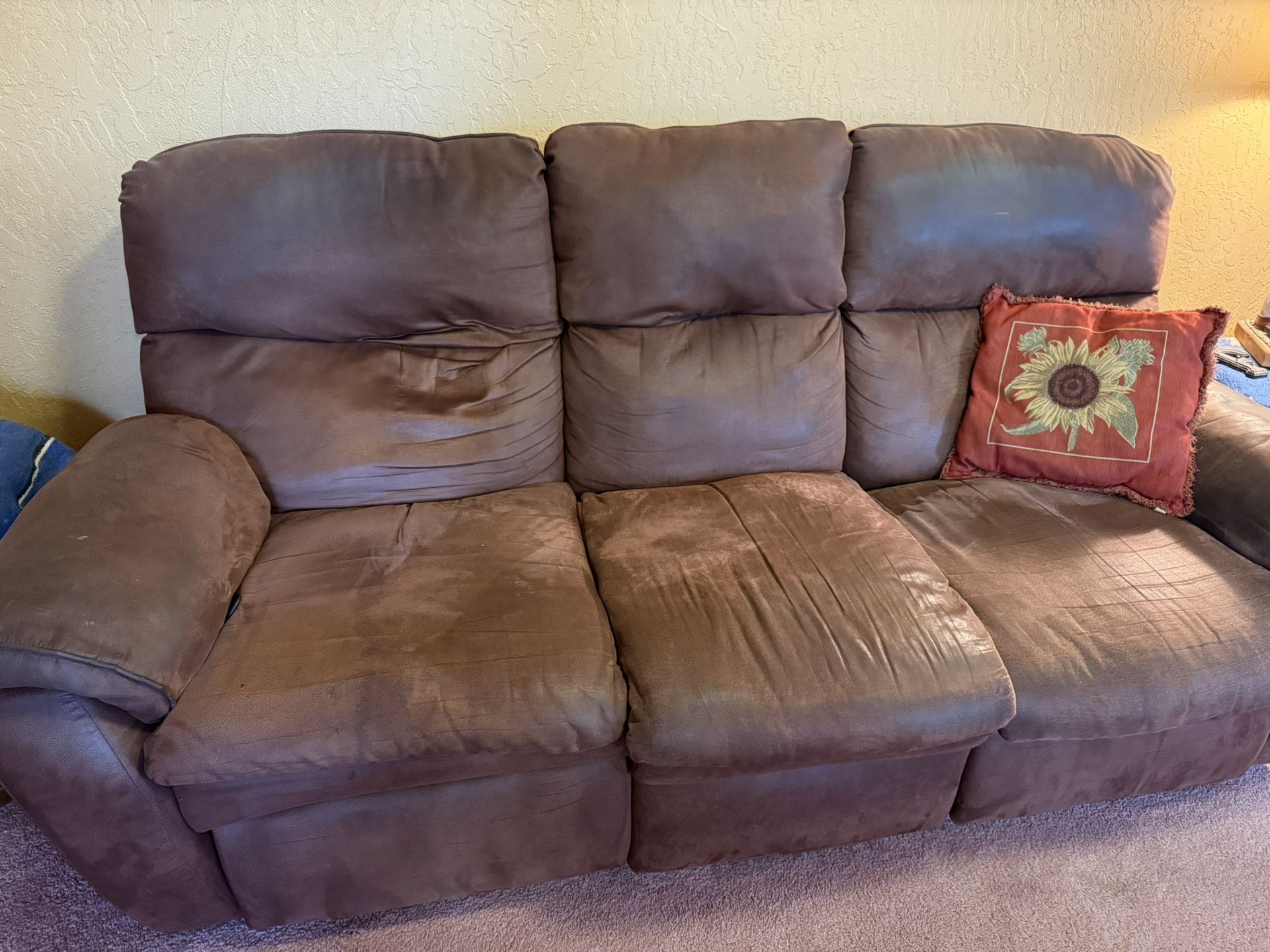 Brown Reclining Sofa 