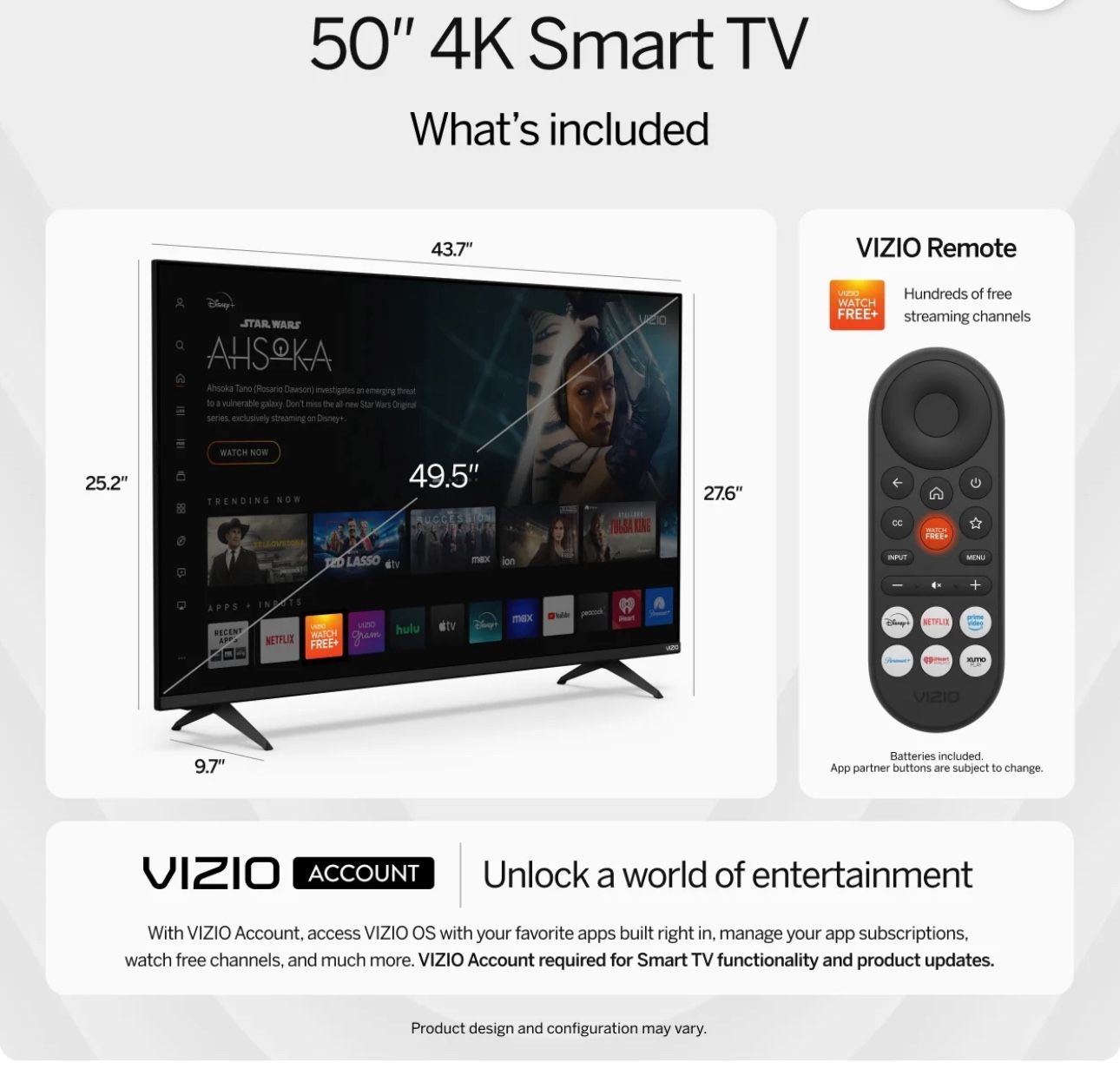 Brand New/ Never Opened VIZIO 50" Class 4K LED HDR Limited Edition Smart TV 