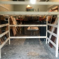Solid wood heavy duty Queen size loft bed