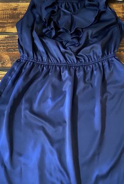 Navy Blue Satin Dress