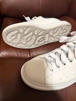 White Leather Low-Top Sneakers