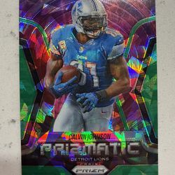 2025 Panini Prizm Prizmatic Calvin Johnson #17 Green Ice Prizm