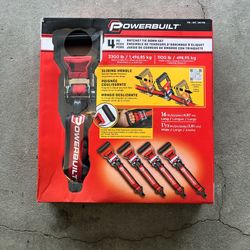 Powerbuilt Ratchet Tie Down Set – 1.5 in. x 16 ft. 4-piece
