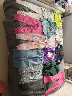Girls Mixed Clothing Lot - size 7/8 fall/winter. Some are stained, only holes are on jeans/unicorn pants knees & are tiny see pics. The unicorn pants