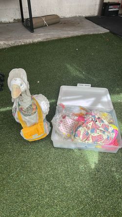 Decorative Goose Statue with Outfit Collection