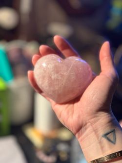 Large Rose Quartz Heart Crystal
