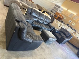 Leather living rooms sets 4 pieces