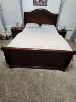 Bed frame with side tables