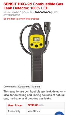 SENSIT HXG-2d Combustible Gas Leak Detector, 100% LEL