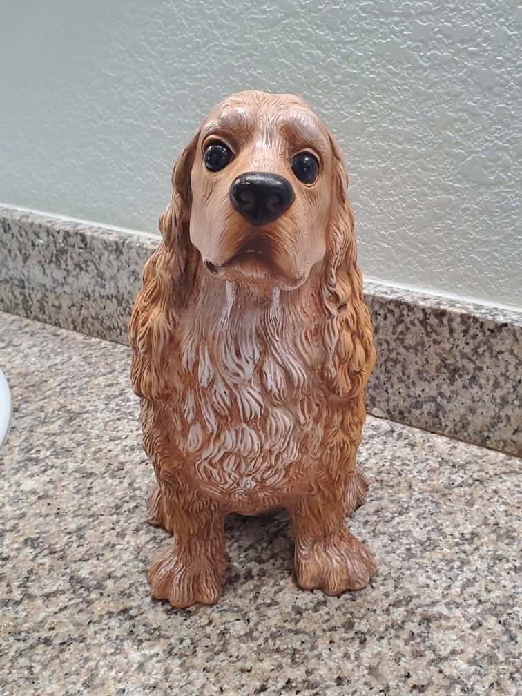 Vintage Honey Brown Cocker Spaniel Resin Statue