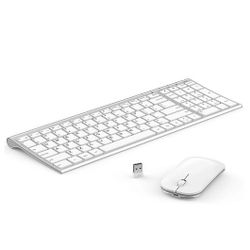 Seenda Wireless Keyboard And Mouse Combo Bluetooth WGJP-031B White/silver 280MAH