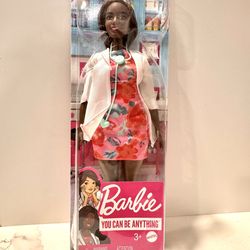 Barbie Doctor Doll You Can Be Anything Brunette w Stethoscope Mattel New
