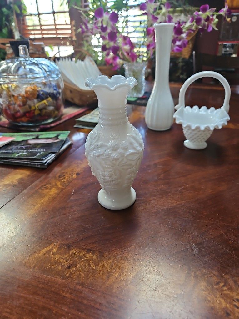 Loganberry Milk Glass