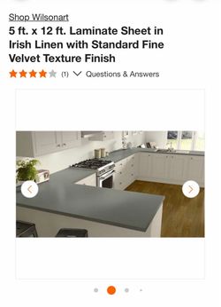 WILSONART5 ft. x 12 ft. Laminate Sheet in Irish Linen with Standard Fine Velvet Texture Finish