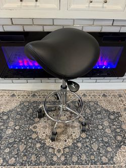 Ergonomic Saddle Stool with Wheels, 485 lbs Capacity