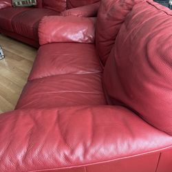 Red leather Sofa Set