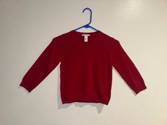 Boys Sz 4 Janie and Jack Red Sweater V-neck Holiday Christmas Valentine’s Handsome! Se23