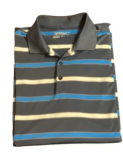 Nike Golf Tour Performance Dri-Fit Blue  Polo Shirt 1/2 button short sleeve Xl
