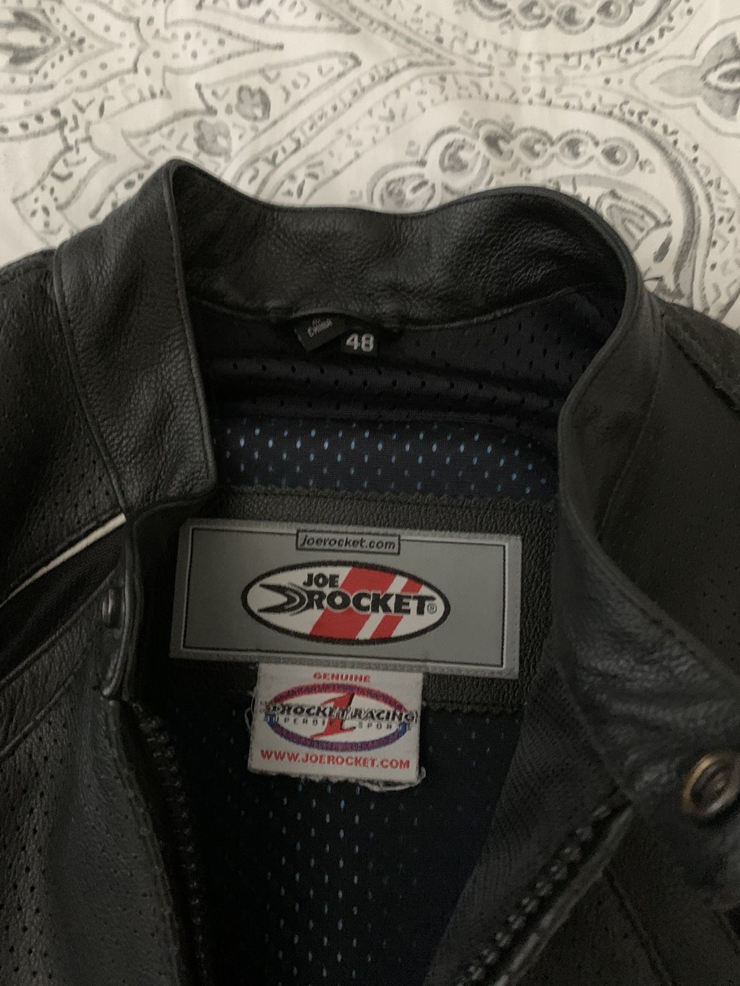 Joe Rocket Leather Motorcycle Jacket Size 48
