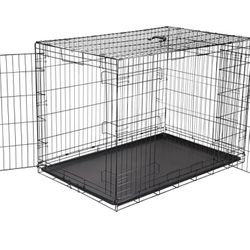 XL Foldable Double Door Dog Crate