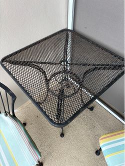 Metal table and chairs
