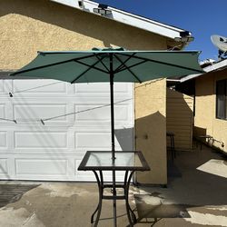 Patio Table W/ Unbrella & Chairs