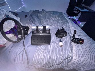 Logitech full set custom wheel on e brake there is no cord everything works fine