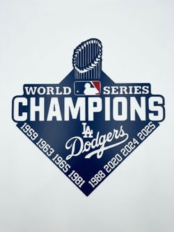Dodgers World Series Champions Metal Sign 14.5x14 Steel Wall Decor