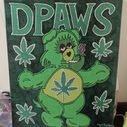 Glow In The Dark “Weed Bear” Painting 