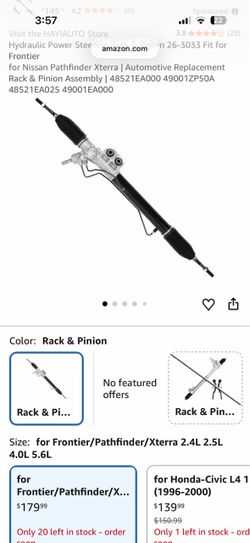 New Rack & Pinion 49001-EA000 Nissan Frontier Pathfinder Xterra
