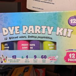 Tie Dye Party Kit 12 Colors - New
