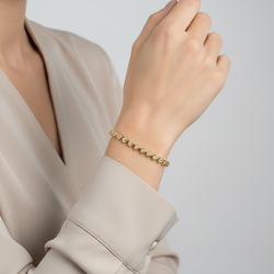 14K Yellow Gold Diamond Tennis Bracelet - 0.84ct