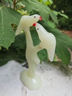 PENDING SALE Pakistan Onyx Double Bird Figurine