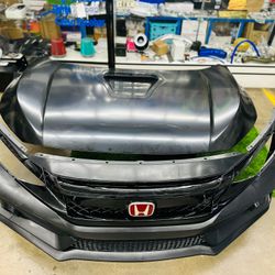 2016-2021 HONDA CIVIC FRONT BUMPER & HOOD TYPE R CONVERSION FIT SEDAN HATCHBACK COUPE