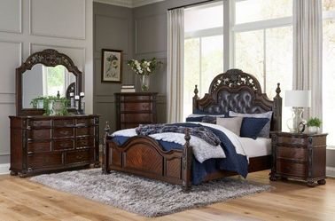 Rich in Aesthetic of old world traditional bedroom set