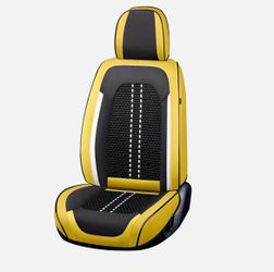 PU leather car seat covers , front & rear seats, Yellow / Black. New