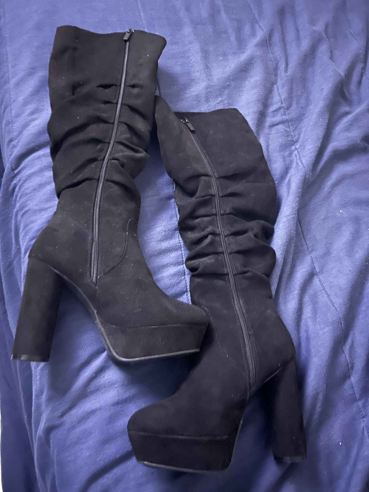 Black Knee High Boots 7 1/2
