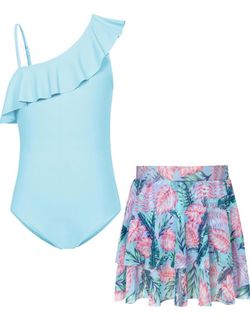NWT GRACE KARIN Girls Size 10Y swimsuit & skirt