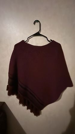 Maroon poncho