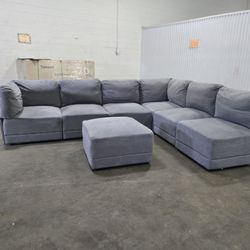 *Same Day Delivery Available!* 
7 Piece Modular Grey Velvet Sectional 