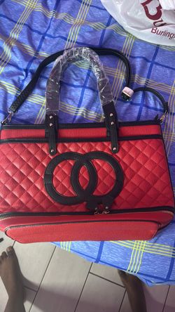 Red tote bag