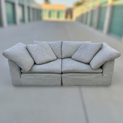 Restoration Hardware Gray 2 Piece Cloud Sectional Sofa Couch - 🚚 WE DELIVER & FINANCE 💸