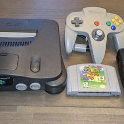 Nintendo 64 N64 Console/System Bundle With Super Mario 64, Authentic Tested.