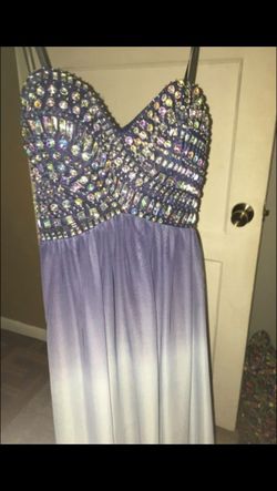 New prom dress long blue ombré
