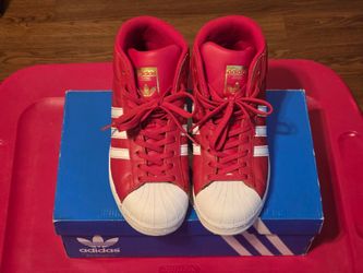 Adidas Youth Red/White/Gold Pair of Shoes